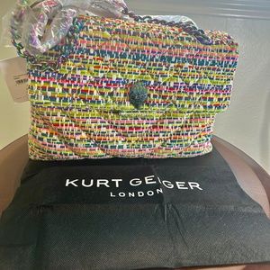 Kurt Geiger London Tweed Large Kensington X Multicolor Bag